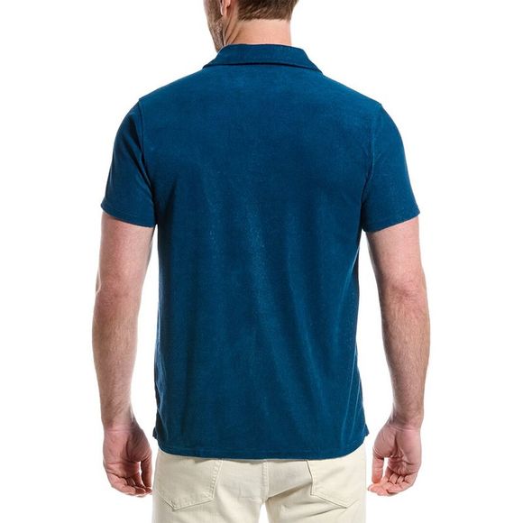 Grayers Mens  Riviera Terry Cloth Polo Shirt, Blue - Picture 2 of 3